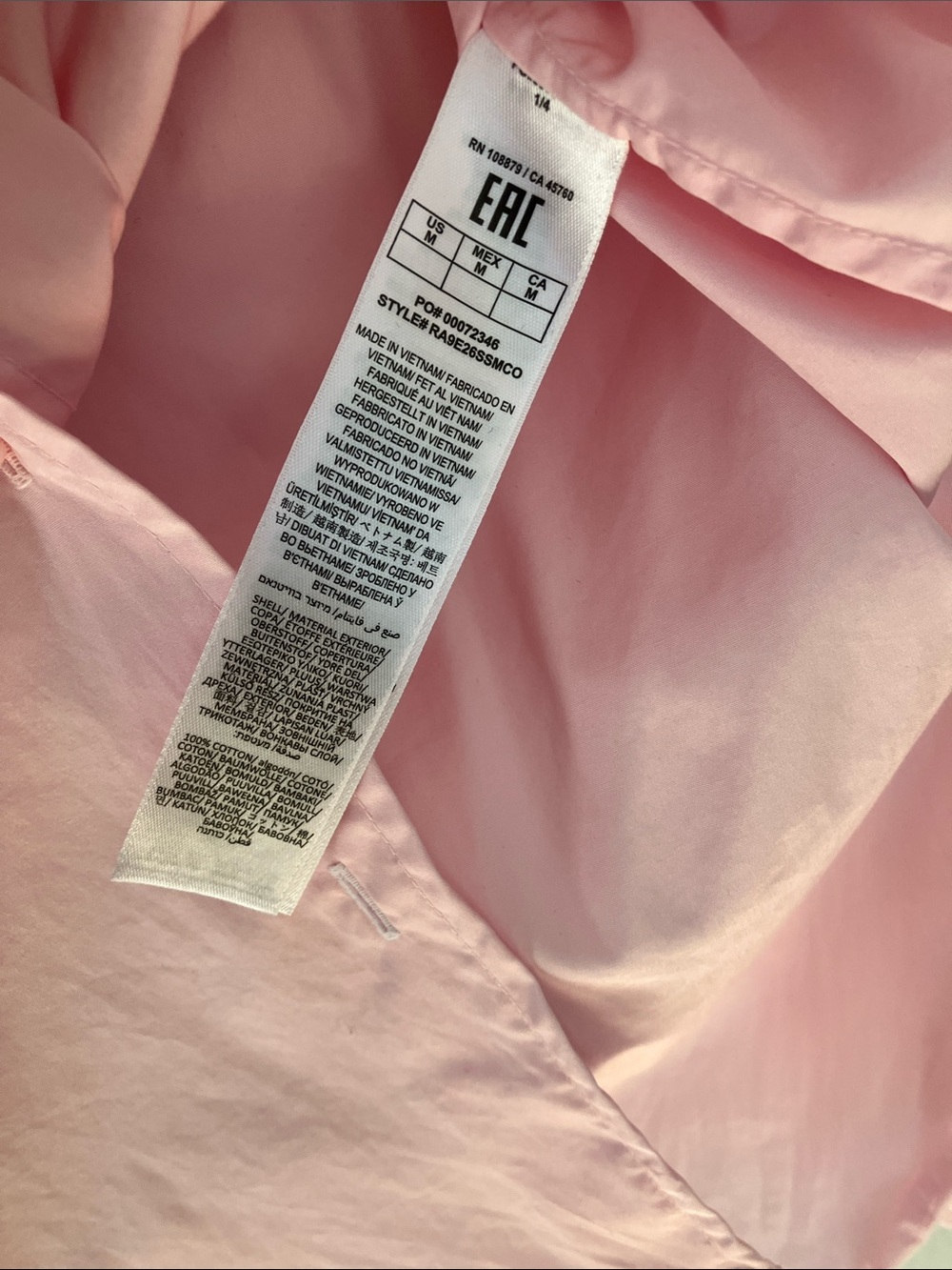 Rag & Bone Connie Poplin Peony Light Pink Button-Up Shirt - Picture 9 of 9